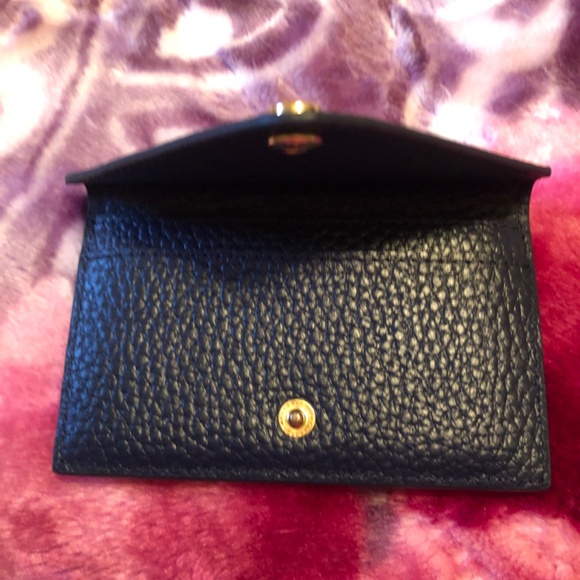New leather  Navy Blue card holder Dagne Dover - Picture 3 of 4